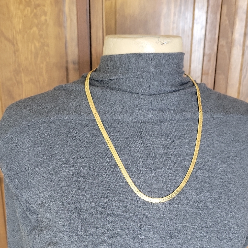 Herringbone Gold Tone 25" Necklace